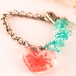 Pulsera Corazón Rosa | PLCORO | pulseras, de, aqua, verdes, corazon, corazones, plata, flores, flor