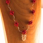 Collar Búho y Coral | COBUCO | collares, de, corales, búhos, corales, rojos, rojo