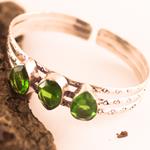 Brazalete Cristal Oliva | BRCROL | pulseras, de, verdes, cristal, plata, brazaletes