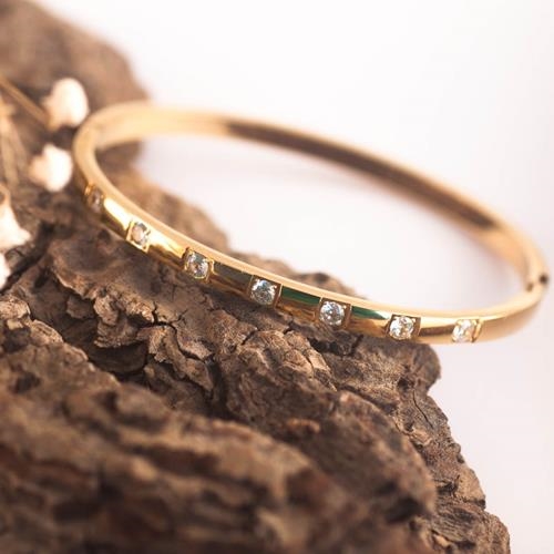 Pulsera Bright | PLBRIG | Pulsera, brazalete, de acero inoxidable, bañada en oro