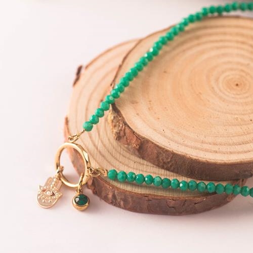 Collar Fatima | COFATI | Collar, mano de fatima, verde