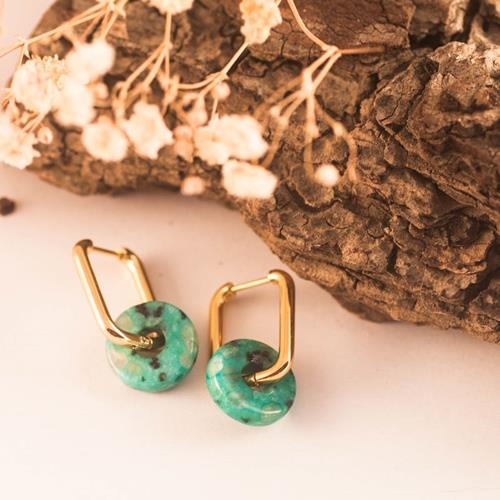 Pendientes Aro pequeño Amazonita | PNARAM