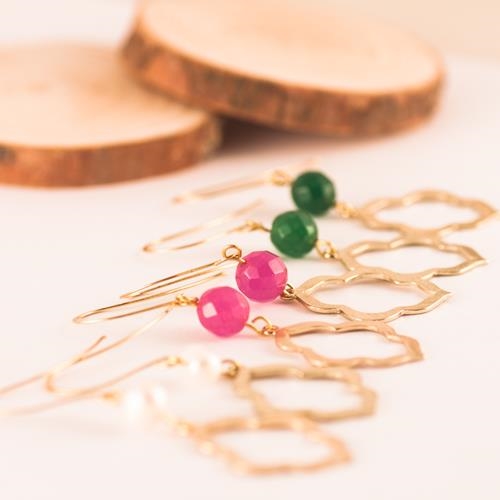 Pendientes Piedras Turquía | PNPITU2 | pendientes, de, perlas, aventurina, calcedonia, oro, oriente, largos, venturina