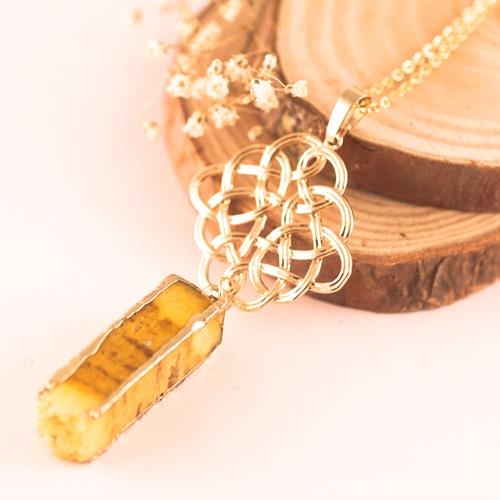 Collar Torre Amarillo Oro | COTOAM | collares, amarillos, amarillo, collar, de cuarzo, bohemios