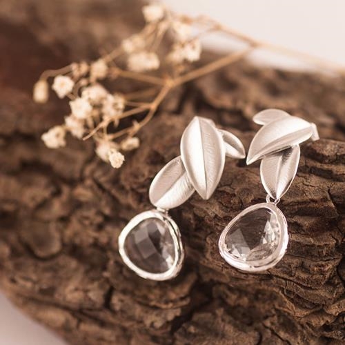 Pendientes Tres Hojas Plata | PNTRPL | Pendientes, Pendientes de novias, Pendientes Bodas, Pendientes de Plata, Pendientes Hojas, 