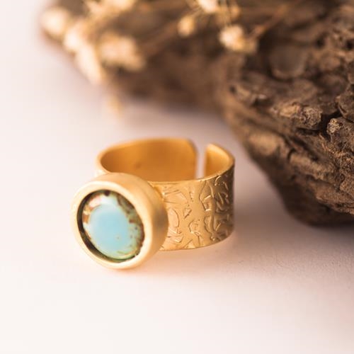 Anillo Mesopotamia Ajustable | ANMEAJ | Anillos, de oro, azules, ajustables, bohemios, cristales