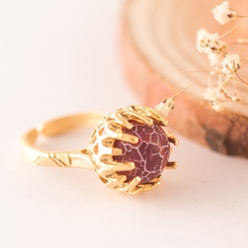Anillo Ajustable Oro con Agata | ANAJCA | Anillos, ajustables, Agatas, de Piedras, de Oro, 