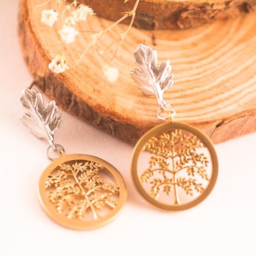 Pendientes Aro Arbol de la Vida Oro | PNAAOR | Pendientes, de Aro, de Oro, de Plata, Arbol de la vida, Moneda, Hojas