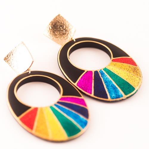 Pendientes India | PNINDI | Pendientes, Largos, de Madera, de Oro, 