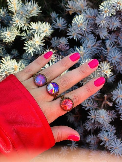 Anillo Sparkly | ANSPAR | anillos, naranjas, blancos, bronce, ajustables, morados, cristales