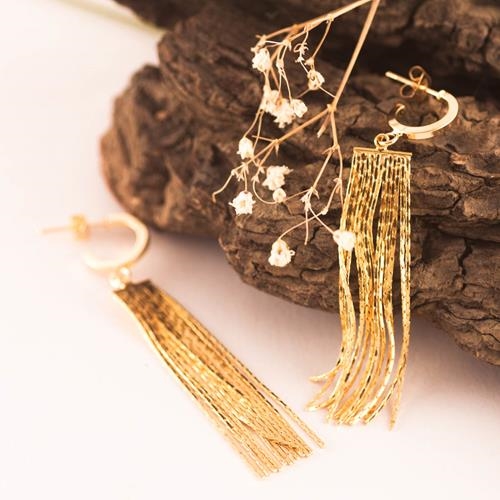 Pendientes Cascada de Oro | PNCAOR | Pendientes, Largos, de fiesta, para novias, de bodas, oro