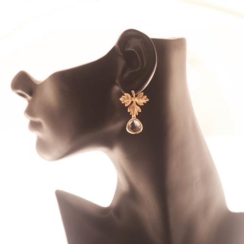 Pendientes Hoja de Abril Oro | PNHOAO | Pendientes, de Novias, para Bodas, Oro, Hojas