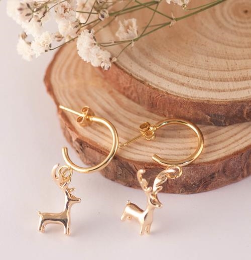 Pendientes Ciervo | PNCIER | Pendientes, de Oro, Ciervo, de Aros