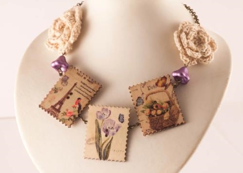 Collar Paris | COPARI | Collar, Vintage, de Madera, de Ganchillo