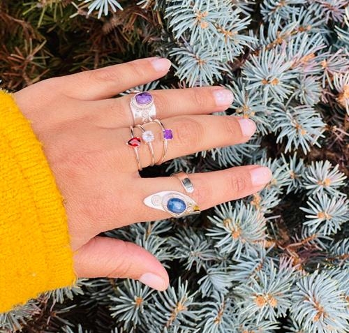 Anillo Cianita Ajustable de Plata | ANCIAJ | Anillo, de Plata, Cianita, Kyanita, Azul, de PIedra, Ajustable