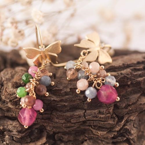 Pendientes Mariposa y Piedras | PNMAPI | Pendientes, Largos, de piedras, de mariposas, 