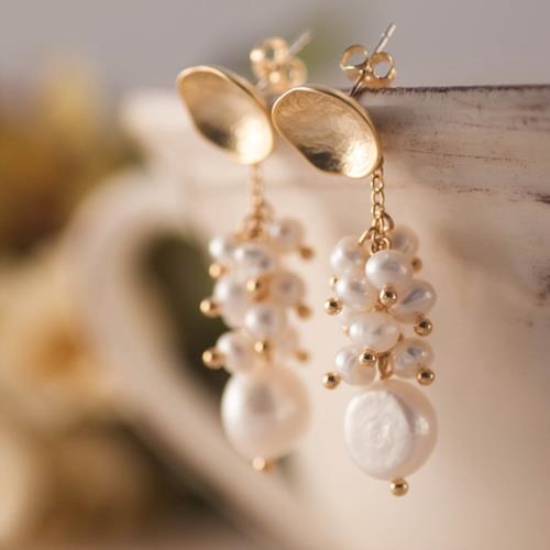 Pendientes Florencia | PNFLORE | Pendientes, para Novias, blancos, de perlas, de oro, de boda, largos