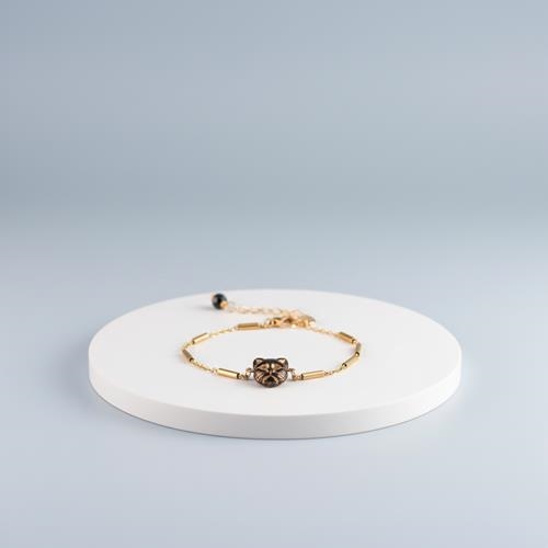 Pulsera Gato Negro Acero | PLGANE | Pulsera, de oro, de gatos, de acero inoxidable