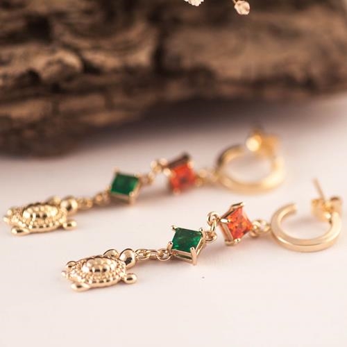Pendientes Tortuguita | PNTORT | Pendientes, de tortuga, de aro, de oro, largos