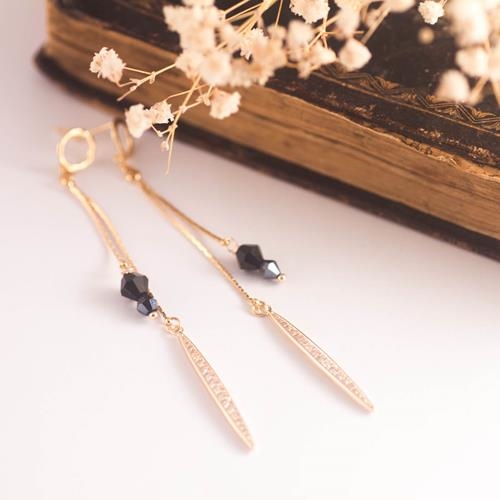 Pendientes Rapunzel | PNRAPU | Pendientes, muy Largos, de Oro, de fiesta, negros, de brillantes