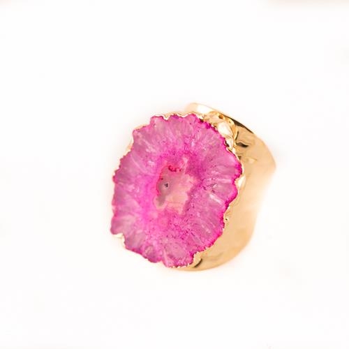 Anillo Rosa Cuarzo Ajustable | ANROCU | anillos, rosas, cuarzo, ajustable, ajustables, oro, de