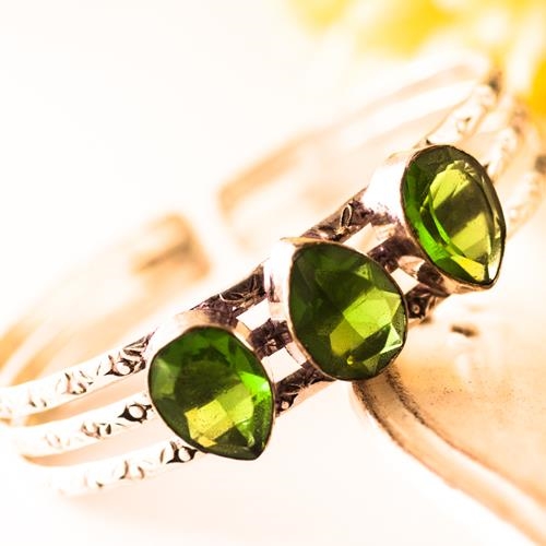 Brazalete Cristal Oliva | BRCROL | pulseras, de, verdes, cristal, plata, brazaletes